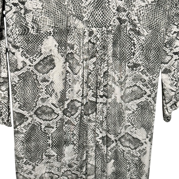 Haute Hippie Tribe Snake Print Long Sleeve Maxi Length Gray White Dress - Picture 6 of 8